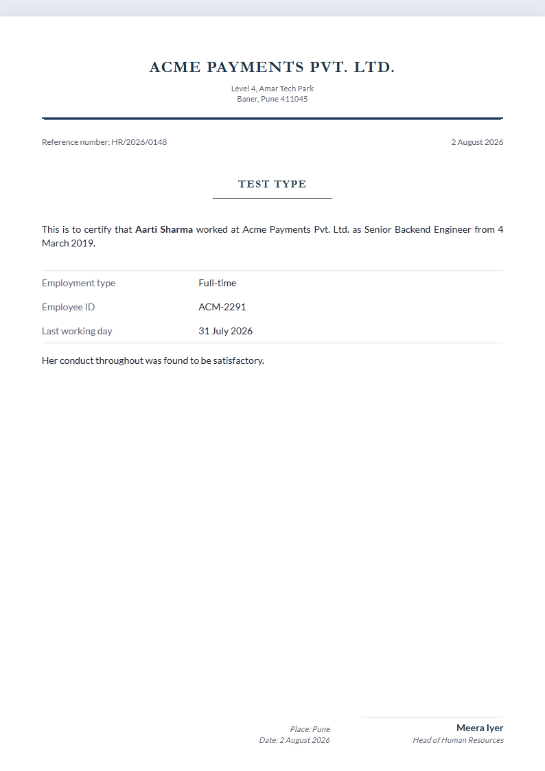 Academic Formal leave application format