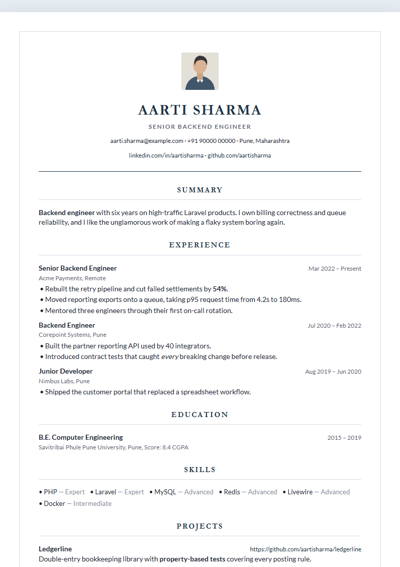 Bordered Formal resume template