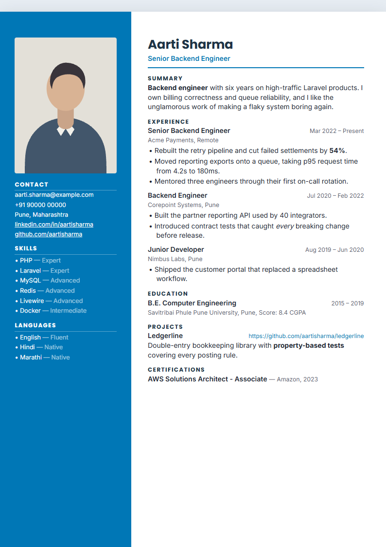Modern Sidebar resume template