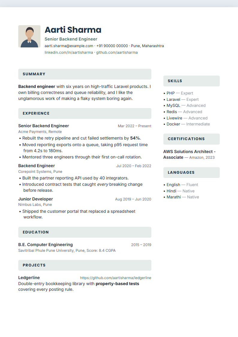 Panel Headings resume template