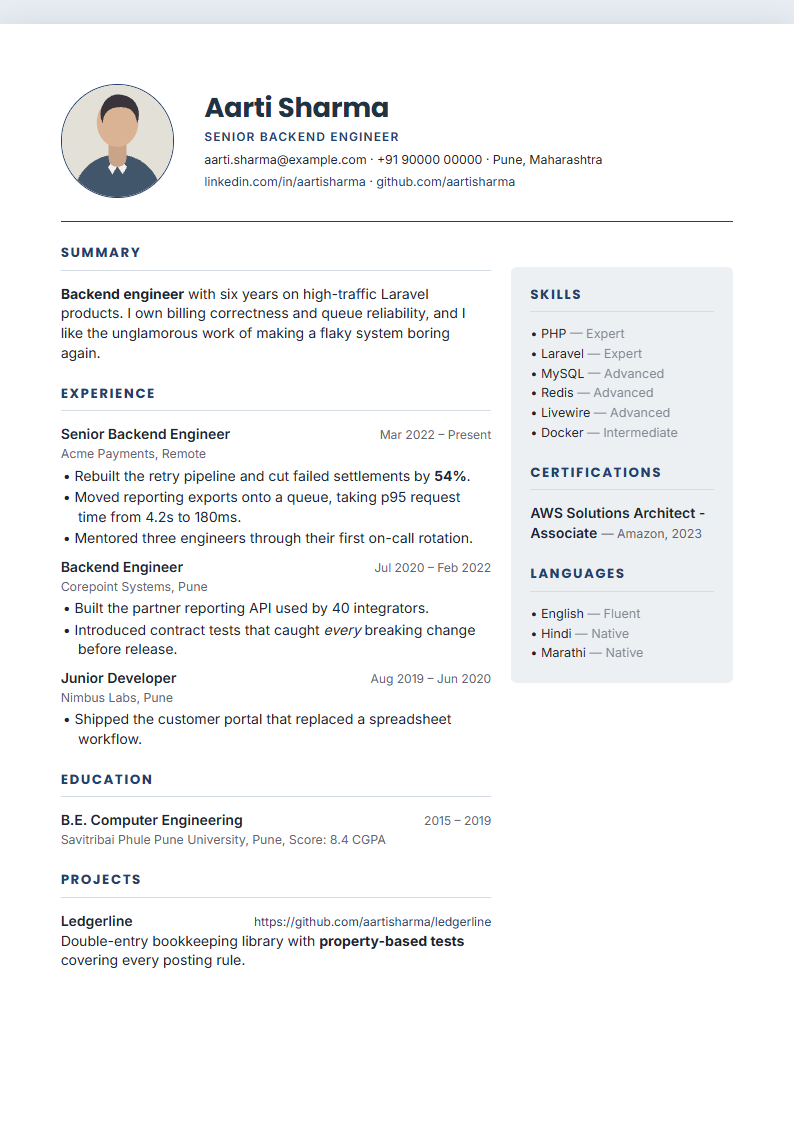 Photo Profile resume template